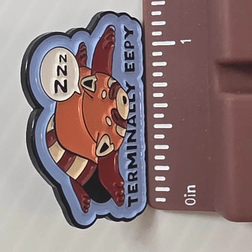 Unbranded‎ Red Panda Enamel Pin OS Blue Excellent Terminally Eepy Accessory
